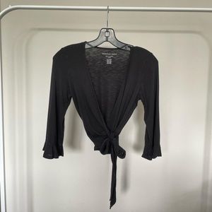 American Eagle Wrap 3/4 Sleeve Top